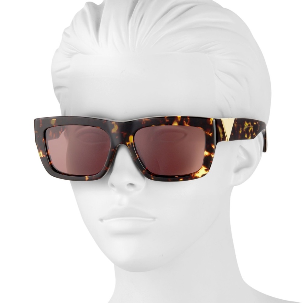 Bottega Veneta Triangle 57mm Rectangular Sunglasses